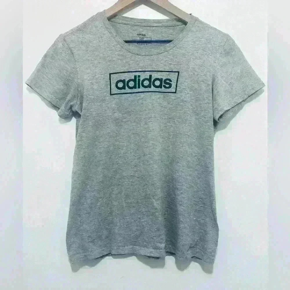 Adidas Core Box Graphic T-Shirt, Heather Gray, Women’s Size Small/Petite - Picture 4 of 10